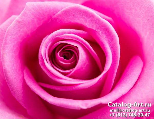 Натяжные потолки с фотопечатью - Розовые розы 79